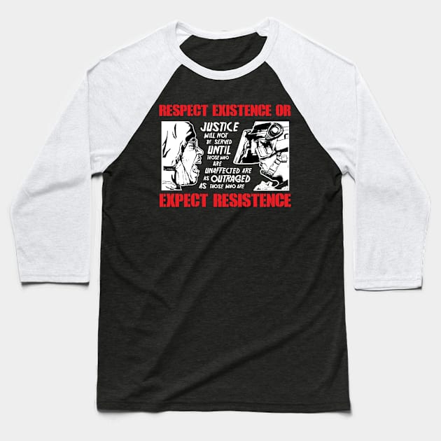 Respect Existence/I Can't Breath  2-SIDED Baseball T-Shirt by Chewbaccadoll